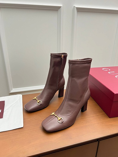 Женские кожаные сапоги Gucci Signora premium   