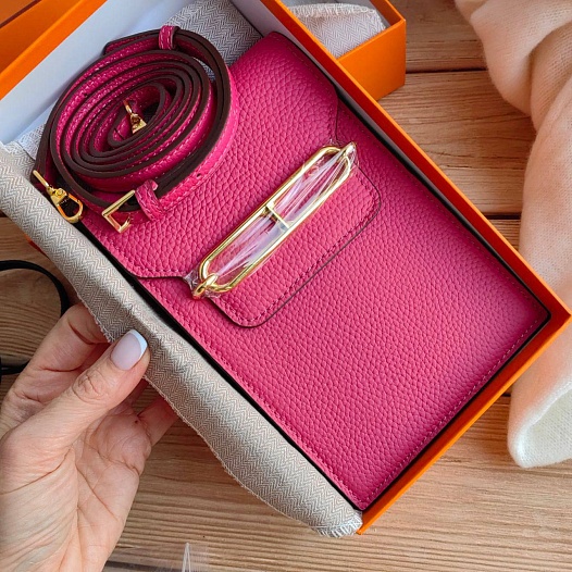 Кожаная сумка Hermes Helol 18x12 см   