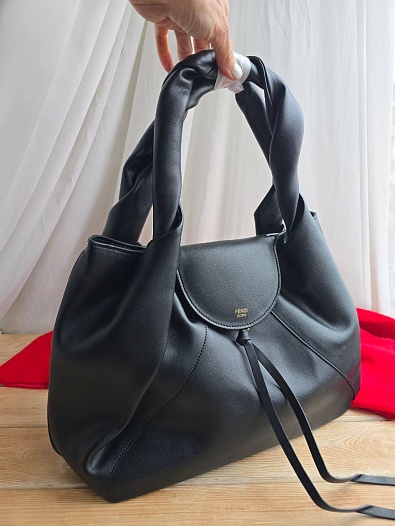 Кожаная сумка Fendi Spy - Black 38x29 см   