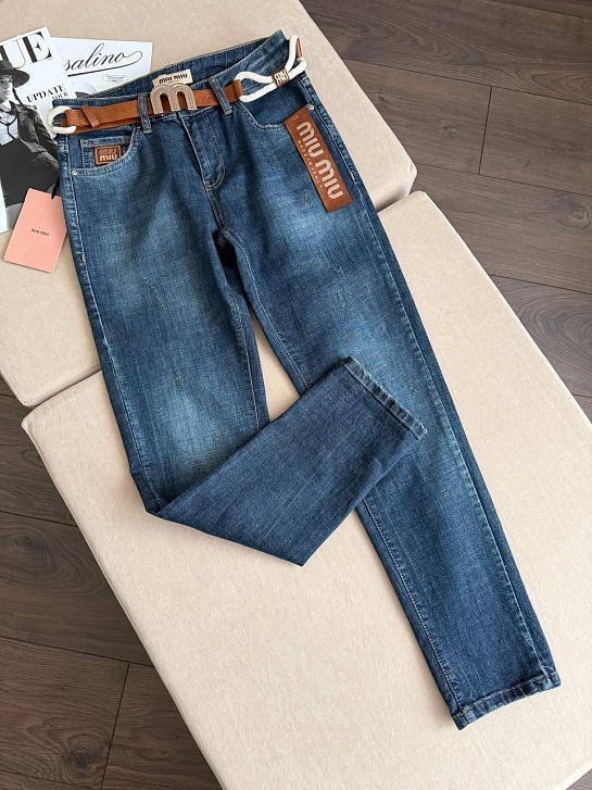 Женские джинсы синего цвета MIU MIU