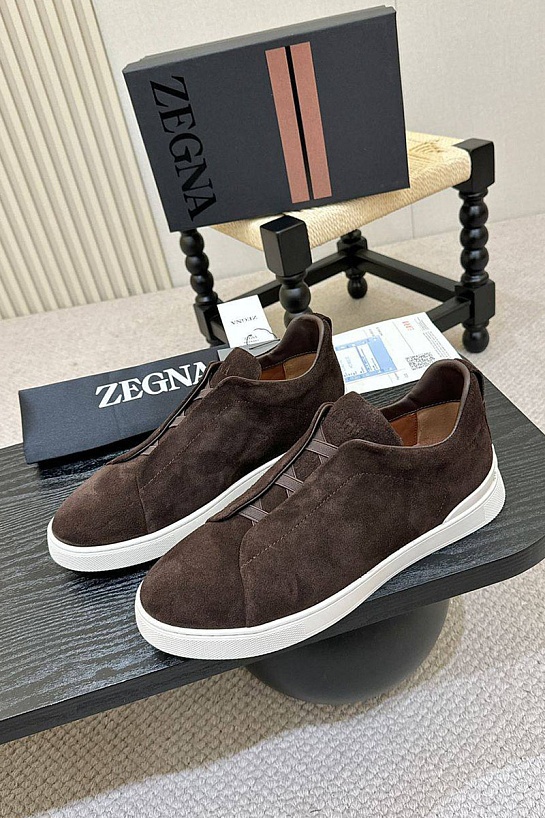 Мужские кроссовки Ermenegildo Zegna Triple Stitch - Brown