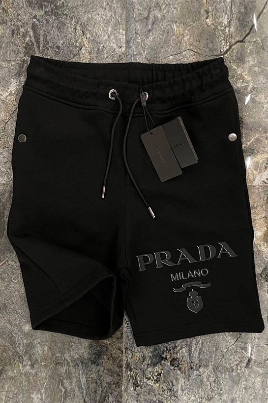 Мужские шорты Prada Milano logo-print - Black