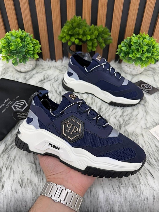 Комбинированные кроссовки Philipp Plein Predator - Navy