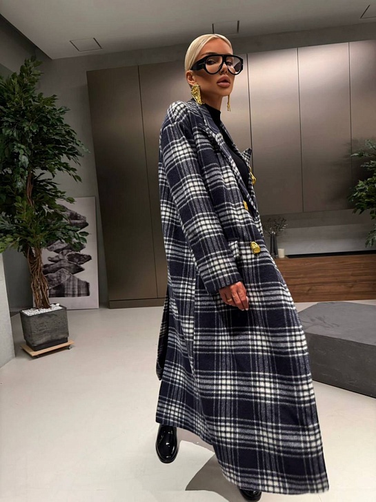 Женское пальто в клетку Schiaparelli premium