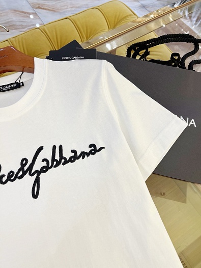 Мужская белая футболка Dolce & Gabbana Premium   
