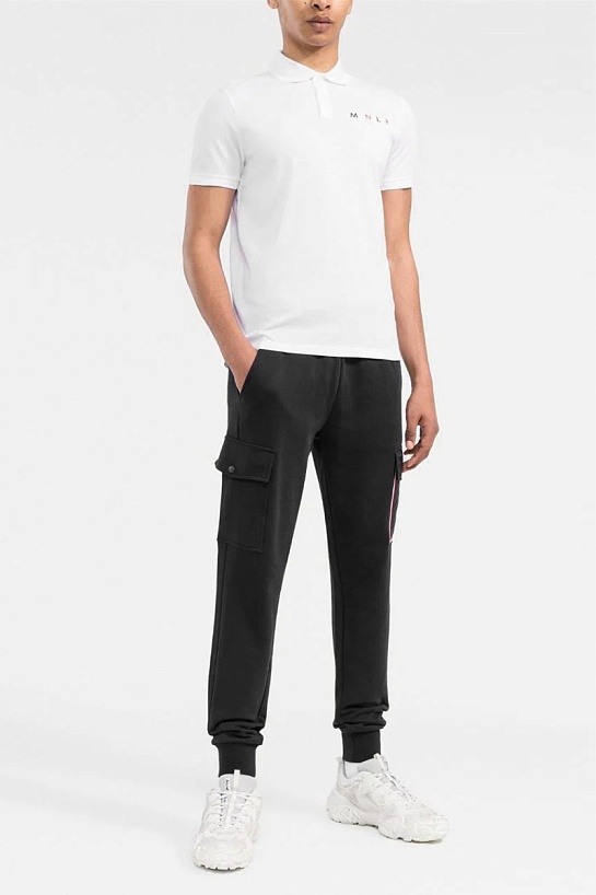Мужские штаны чёрного цвета Moncler side pocket