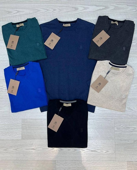 Мужской зелёный джемпер Burberry TB logo-embroidered