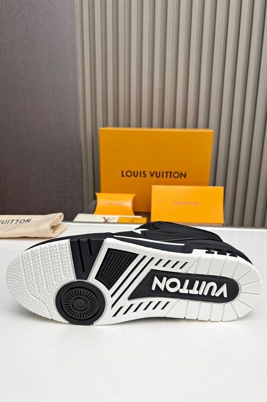 Кожаные кроссовки Louis Vuitton Skate Monogram Flower - Black