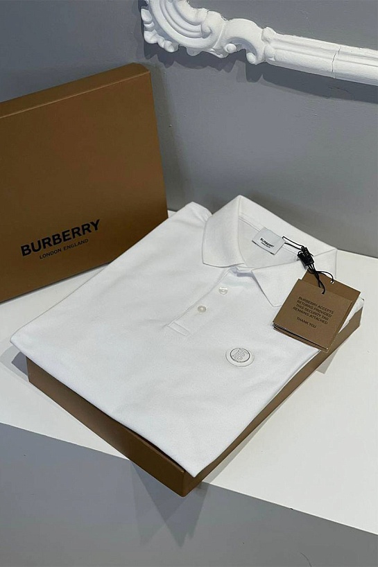 Классическое мужское поло Burberry TB - White