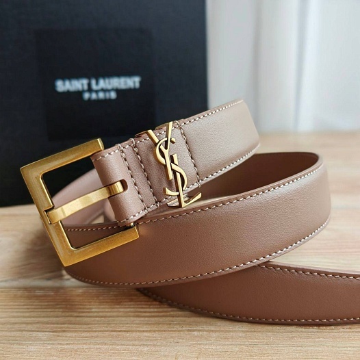 Кожаный ремень Yves Saint Laurent (ширина 3 см)   