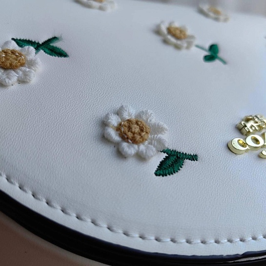 Кожаная сумка Coach Flower 19x14 см