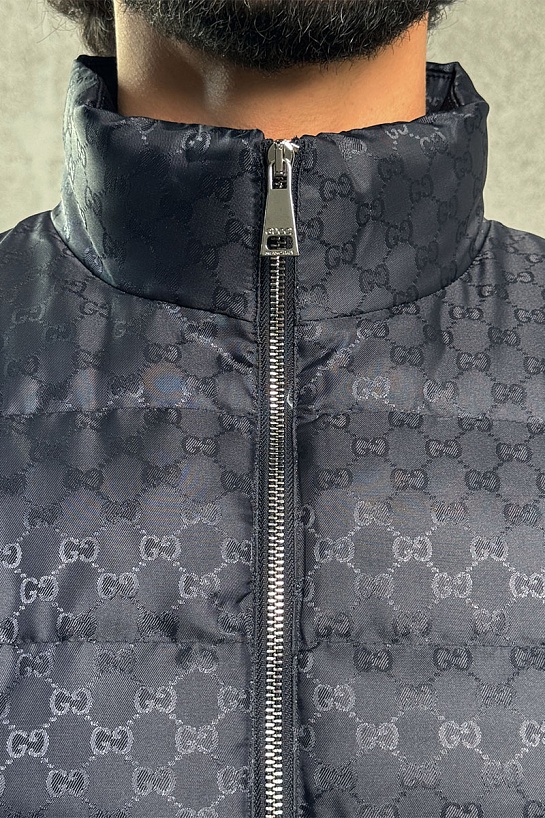 Мужской темно-синий жилет Gucci GG monogram