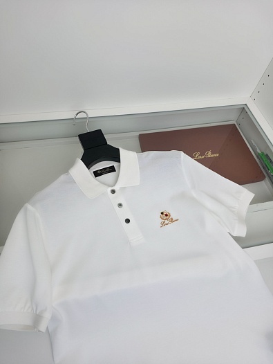 Мужское белое поло Brunello Cucinelli premium   