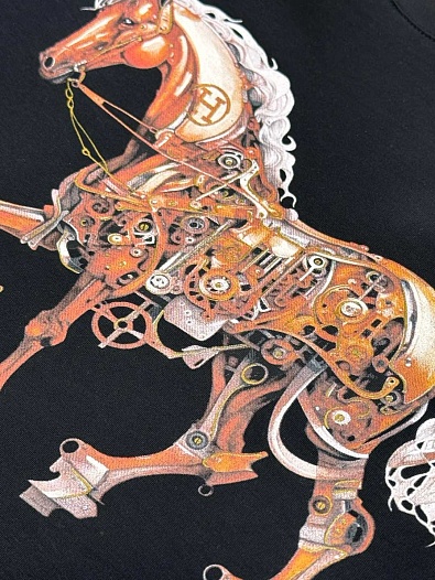 Футболка чёрного цвета Hermes Premium   