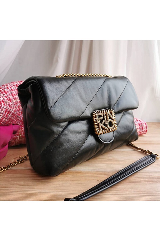 Кожаная сумка Love Puff 28x19 см