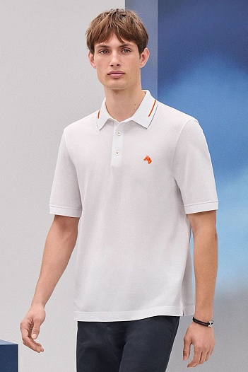 Мужское поло Hermes Premium - White   
