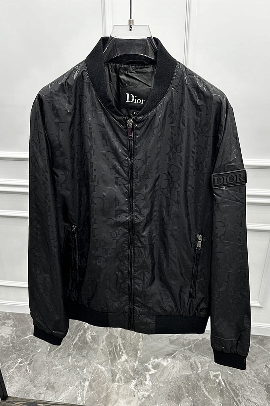 Мужской чёрный бомбер Dior monogram