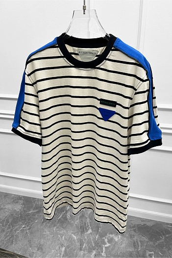 Оверсайз футболка Bottega Veneta - Beige / Blue   