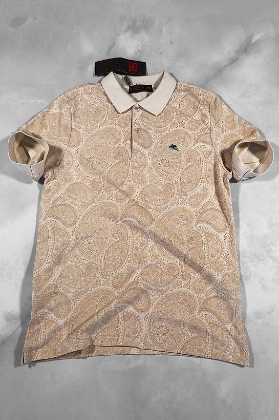 Классическое мужское поло Etro бежевого цвета