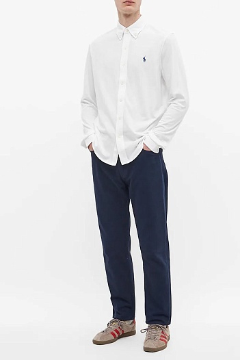 Белая рубашка Polo Ralph Lauren logo-embroidered   