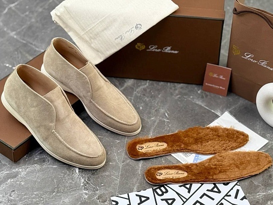 Мужские лоферы с меховой стелькой Loro Piana