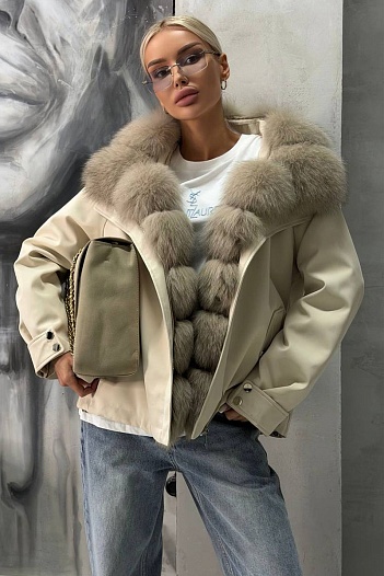 Женская парка с натуральным мехом Max Mara premium   