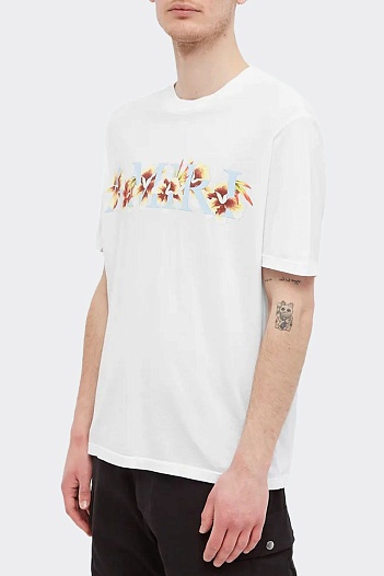 Белая оверсайз футболка Amiri Hibiscus Logo   