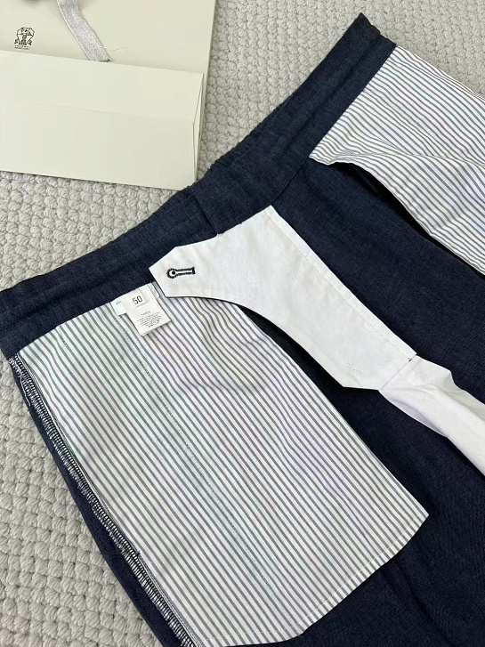 Льняные брюки Brunello Cucinelli Premium - Navy