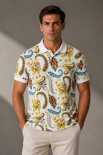 Мужское поло Etro "Floral" - Multicolor   