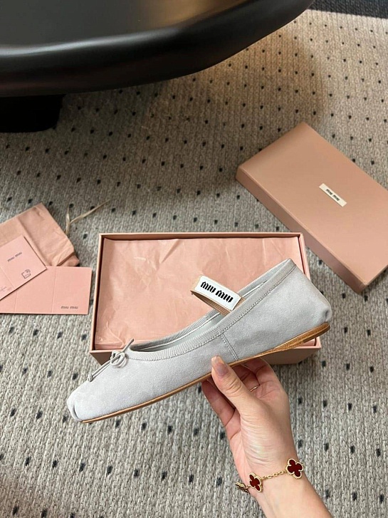 Женские замшевые балетки MIU MIU premium