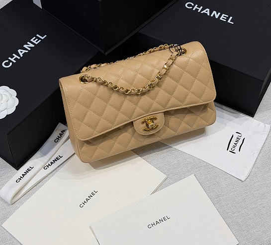 Кожаная сумка Chanel Classic Flap premium 25x13x7 см (8 расцветок)