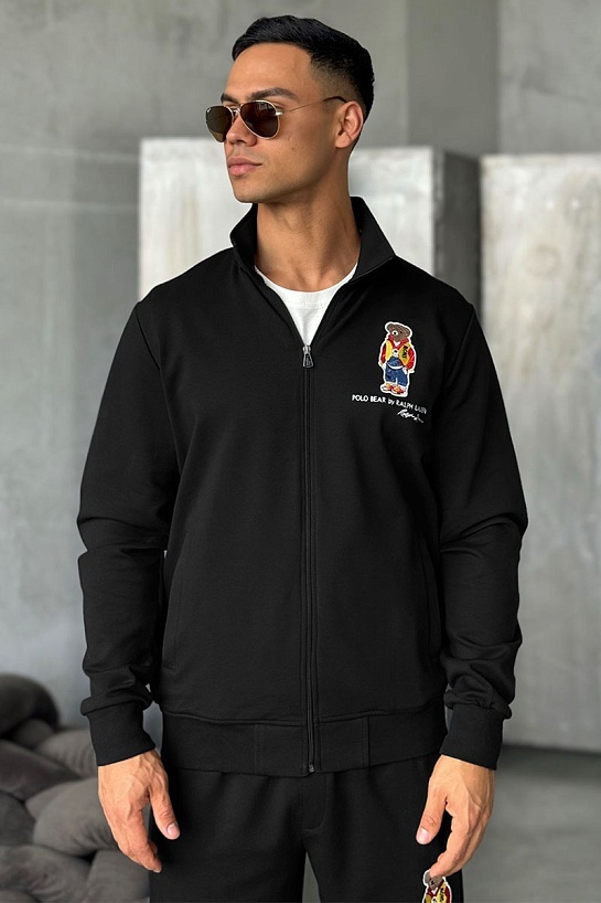 Чёрная кофта на молнии Роlо Ralрh Lаurеn "Bear"