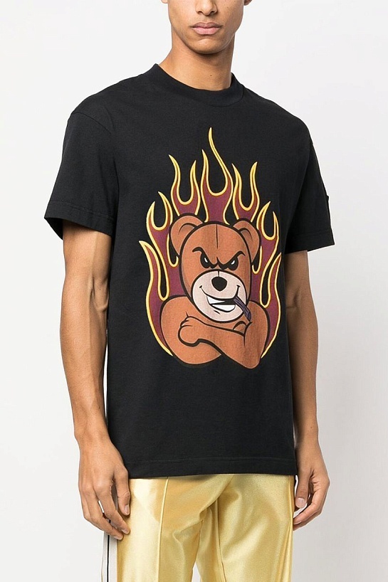Чёрная футболка Moncler Genius x Palm Angels Angry Bear