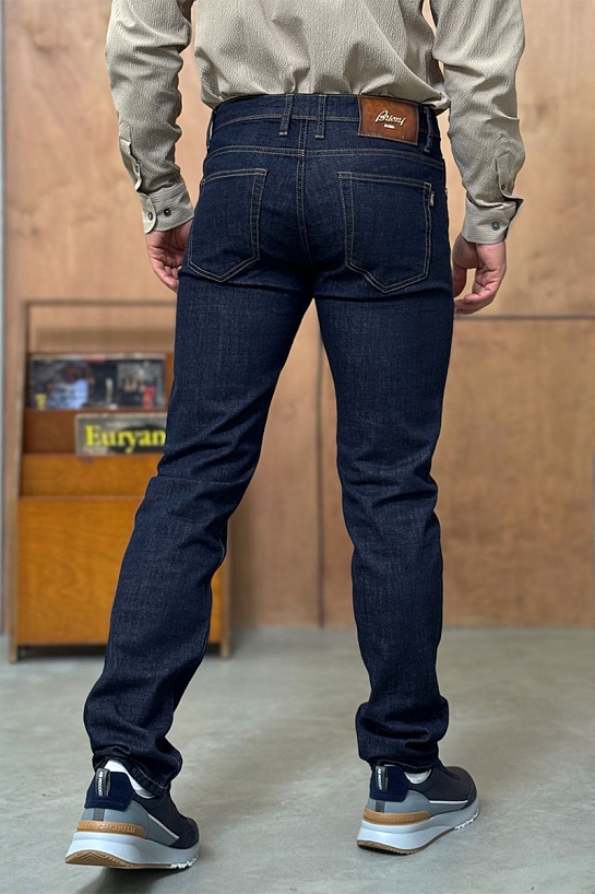 Мужские джинсы тёмно-синего цвета Brioni regular fit