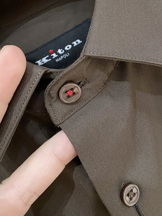 Мужская коричневая рубашка Kiton premium