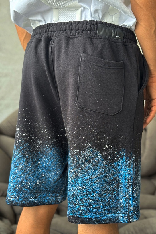 Мужские чёрные шорты Amiri paint splatter