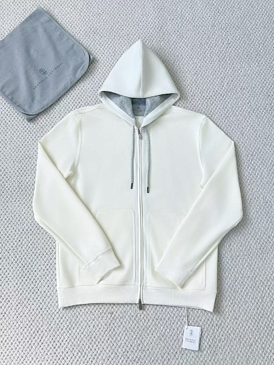 Кофта на молнии Brunello Cucinelli Premium - White   