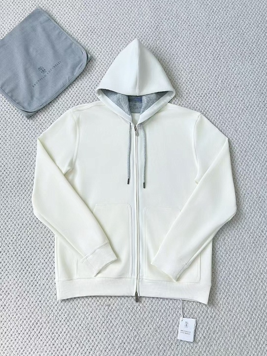 Кофта на молнии Brunello Cucinelli Premium - White
