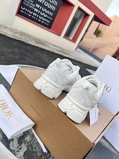 Женские кожаные кроссовки Dior Chrono Premium - White   