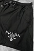 Чёрные шорты Prada logo-embroidered