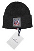 Брендовая шапка Moncler тёмно-серого цвета