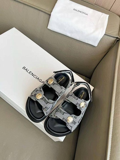 Женские сандалии Balenciaga Jacquard Premium - Grey   