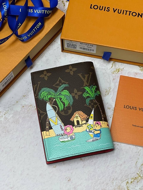 Кожаная обложка для паспорта Louis Vuitton Premium 10x14x2.5 см