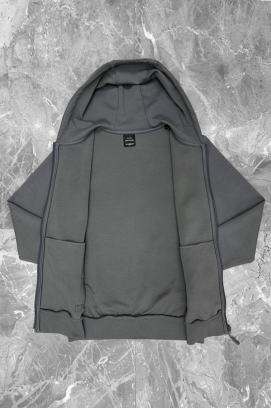 Мужская кофта на молнии Armani Exchange серого цвета