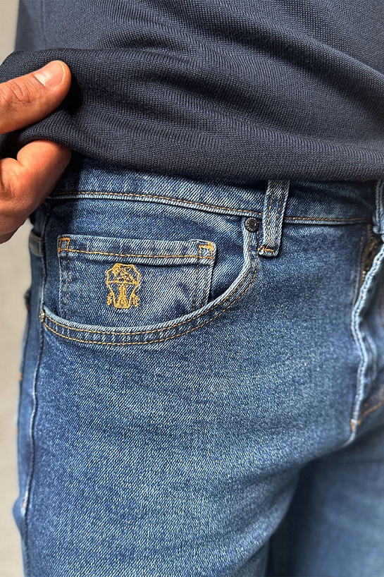 Мужские синие джинсы Brunello Cucinelli