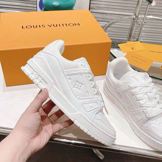 Женские кожаные кроссовки Louis Vuitton Trainer Monogram - White   