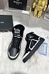 Кожаные кроссовки с мехом Balmain high-top - Black / White