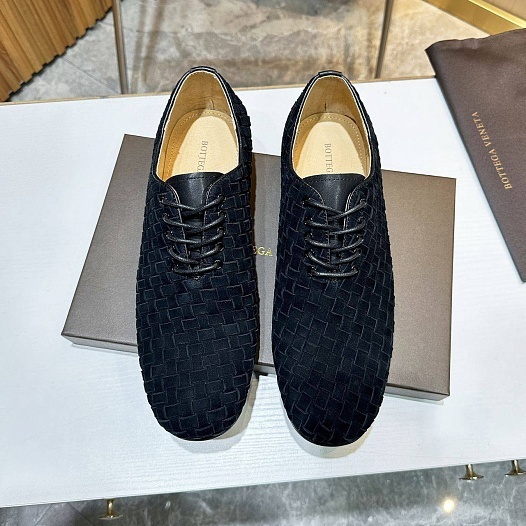 Мужские замшевые ботинки Bottega Veneta Intrecciato - Black   
