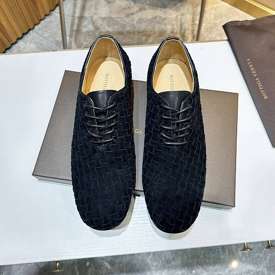 Мужские замшевые ботинки Bottega Veneta Intrecciato - Black