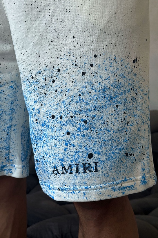 Мужские белые шорты Amiri paint splatter